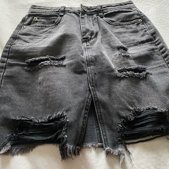 FOREVER 21 denim charcoal pencil skirt - Picture 5 of 8